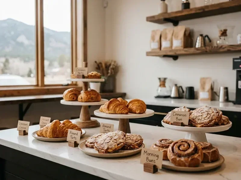 Daily fresh baked pastries at Roast and Roll boutique café