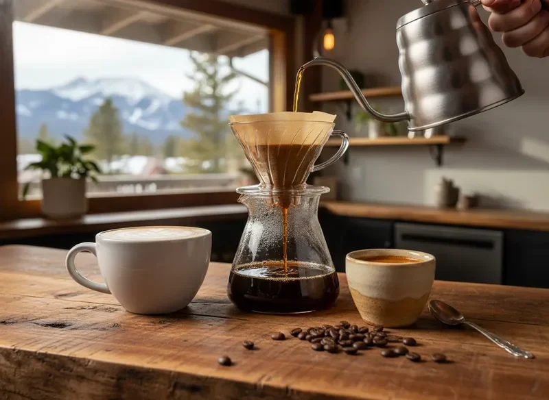 Handcrafted specialty coffee beverages at Roast & Roll